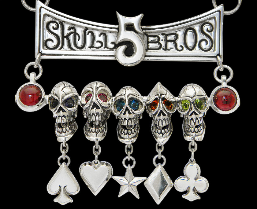 Necklace/silver/Skull 5 Bross - 髑髏5人兄弟商会 -