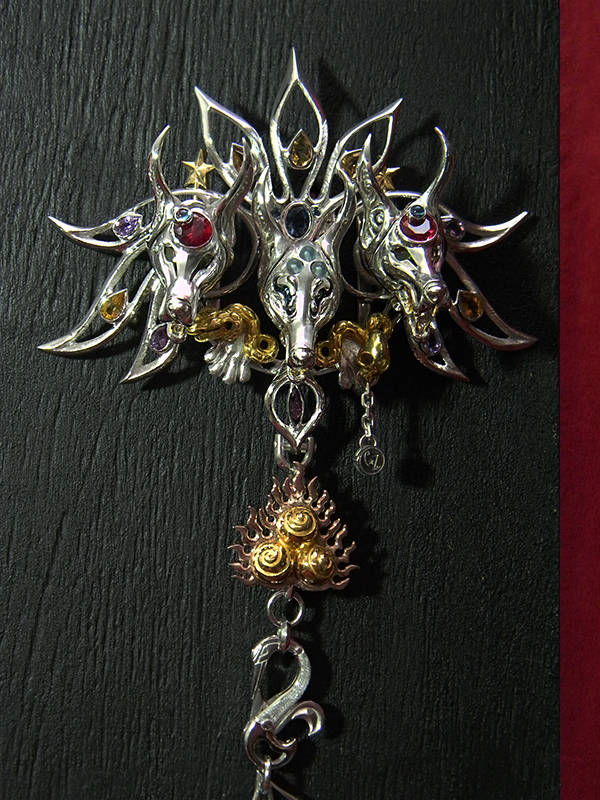 Wallet Chain/silver/Three headed nine tailed silver wolf-fox -三頭九尾の銀狼狐-