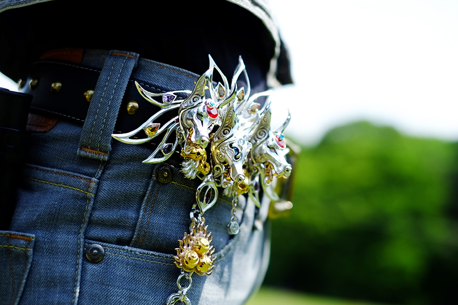 Wallet Chain/silver/Three headed nine tailed silver wolf-fox -三頭九尾の銀狼狐-