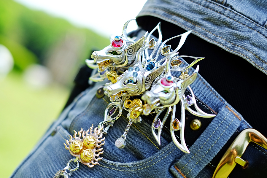 Wallet Chain/silver/Three headed nine tailed silver wolf-fox -三頭九尾の銀狼狐-