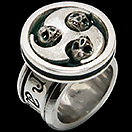 シルバー・リング・Rond of Three skull